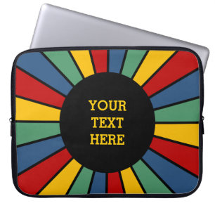 RAYS BUTTON I + your Photo, Text, Monogram Laptop Sleeve