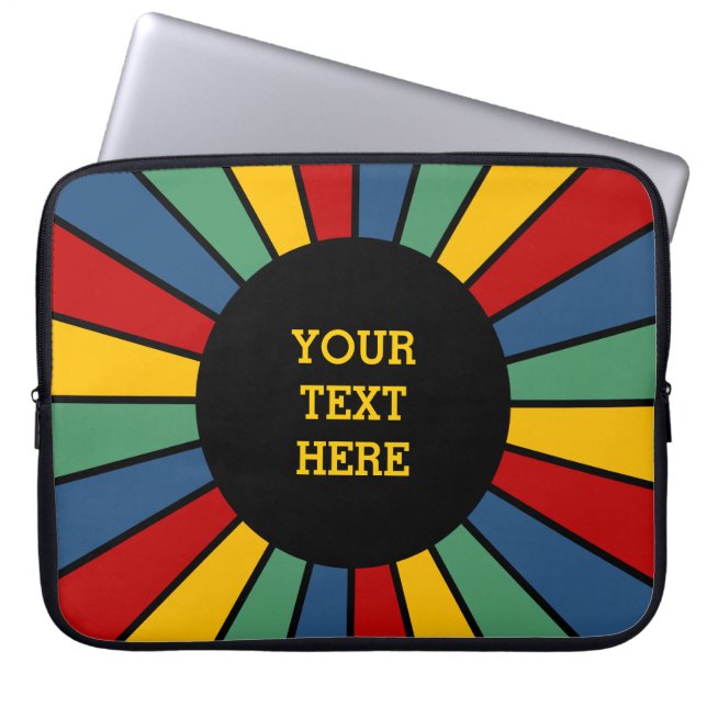 RAYS BUTTON I + your Photo, Text, Monogram Laptop Sleeve (Front)