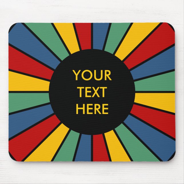 RAYS BUTTON I + your Photo, Text, Monogram Mouse Pad (Front)
