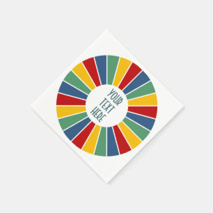 RAYS BUTTON I + your Photo, Text, Monogram Napkin