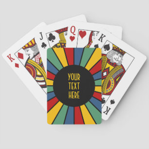RAYS BUTTON I + your Photo, Text, Monogram Playing Cards