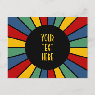 RAYS BUTTON I + your Photo, Text, Monogram Postcard
