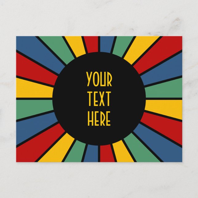 RAYS BUTTON I + your Photo, Text, Monogram Postcard (Front)