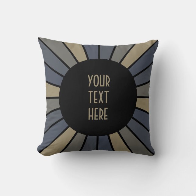 RAYS BUTTON XII + your Photo, Text, Monogram Cushion (Front)