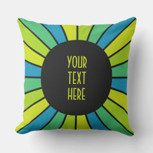 RAYS BUTTON XXII + your Photo, Text, Monogram Outdoor Cushion