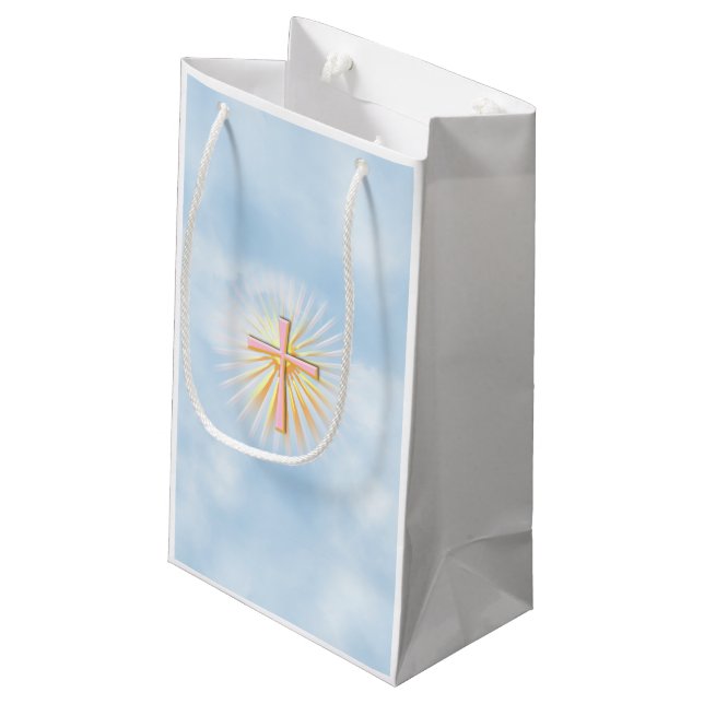 Rays of Light from the Religious Cross Small Gift Bag (Back Angled)