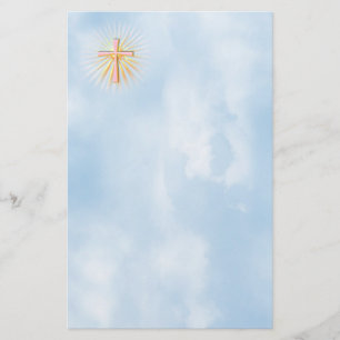 Rays of Light from the Religious Cross (W/Clouds) Stationery