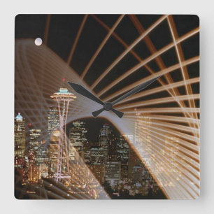 Rays of Light In The Night Square Wall Clock