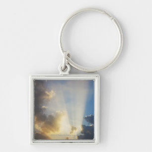 Rays Of Light Shining Through The Clouds Key Ring