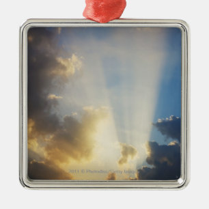 Rays Of Light Shining Through The Clouds Metal Ornament