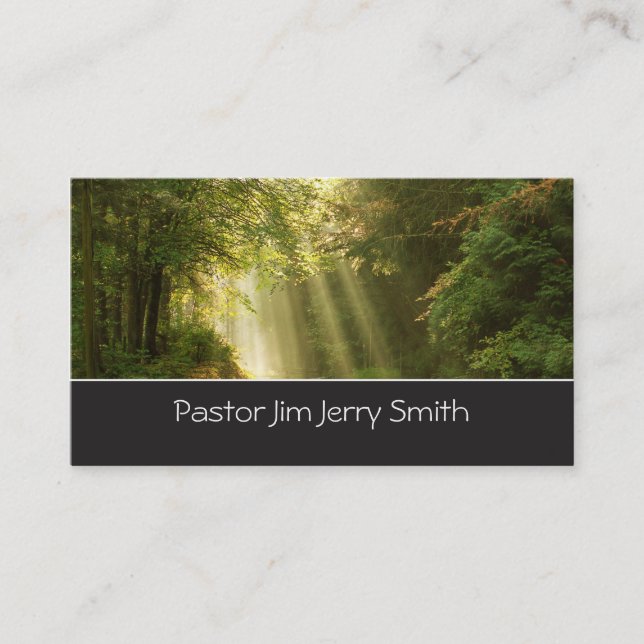 Rays of sun pastor professional business card (Front)