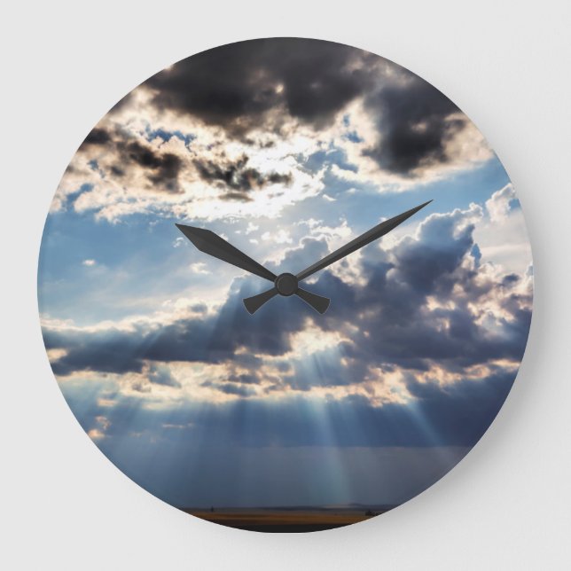 Rays of sunshine from above large clock (Front)