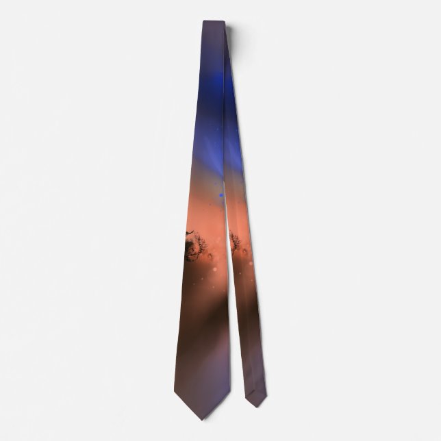 Rays Of Wisdom - Brown Orange Blue Abstract Tie (Front)