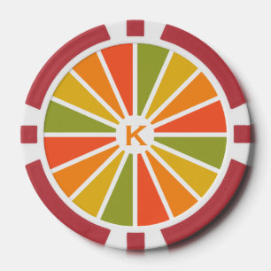 Rays Pattern custom monogram poker chips