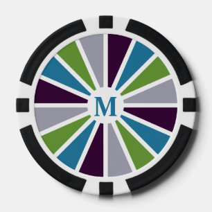 Rays Pattern custom monogram poker chips