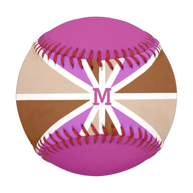 Rays Pattern custom monogram & text baseball (Front)