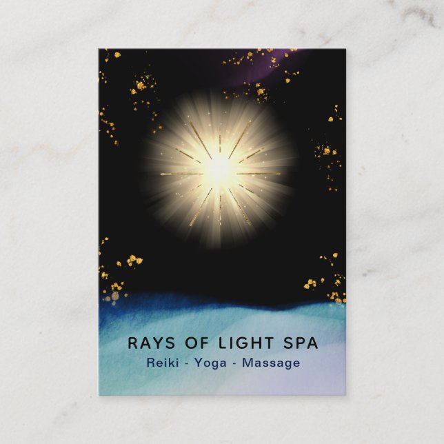 *~* Rays Stars Light Healing Universe Energy Business Card (Front)