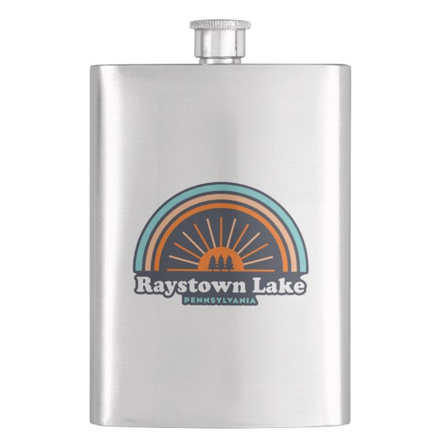 Raystown Lake Pennsylvania Rainbow Hip Flask (Front)