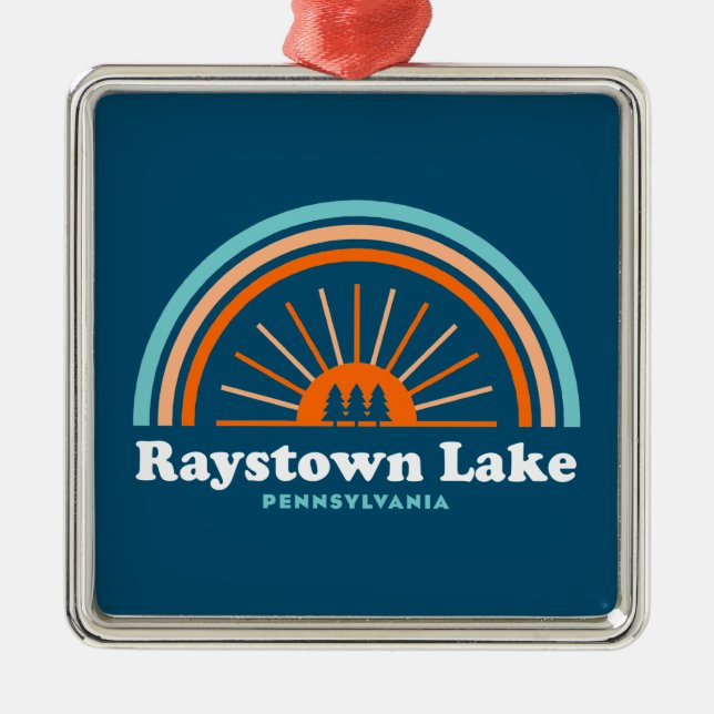 Raystown Lake Pennsylvania Rainbow Metal Ornament (Front)
