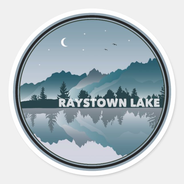 Raystown Lake Pennsylvania Reflection Classic Round Sticker (Front)