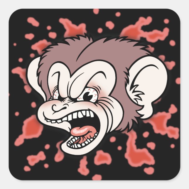 Raz Putin, The Mad Monkey Square Sticker (Front)