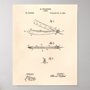 Razor 1894 Patent Art Old Peper Poster