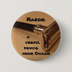 Razor: a useful device from Occam 6 Cm Round Badge