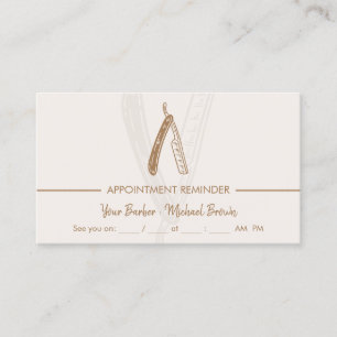 Razor Barber Appointment Brown Business Card