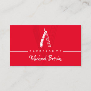 Razor Barber Shop Red Business Card
