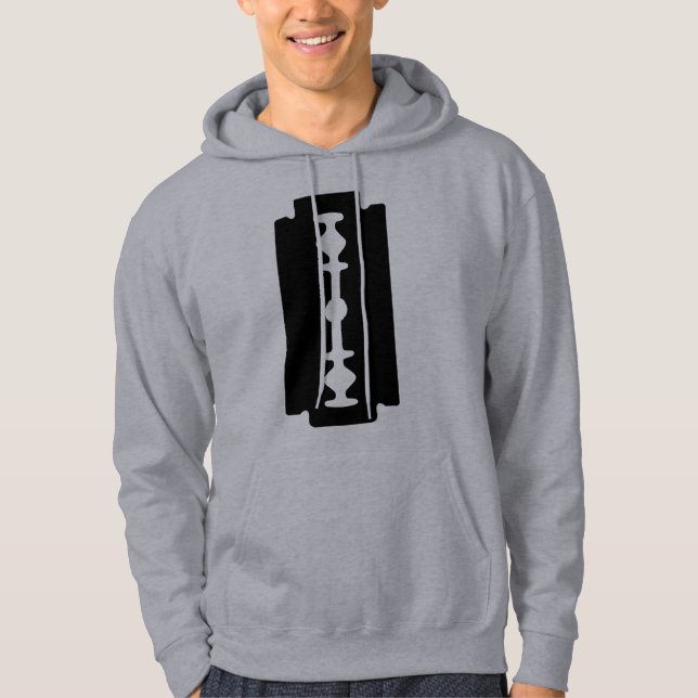 Razor Blade - Black on Light Hoodie (Front)
