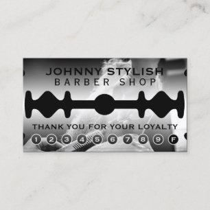 Razor blade frame loyalty business card