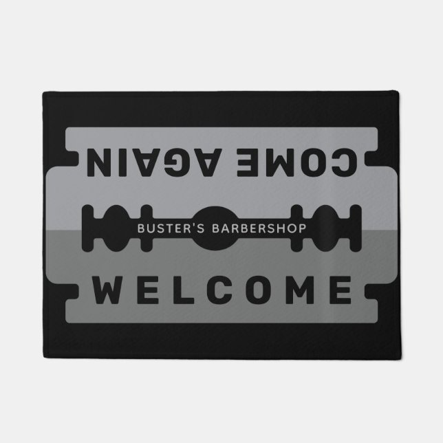 Razor Blade Welcome Mat Personalise (Front)