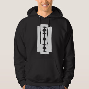 Razor Blade - White on Dark Hoodie