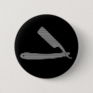 razor stripes 6 cm round badge