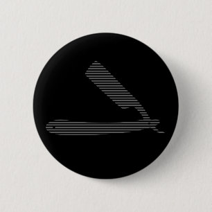 razor stripes 6 cm round badge