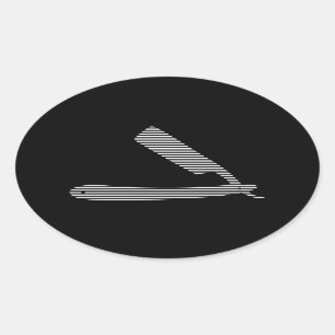 razor stripes oval sticker