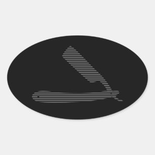 razor stripes oval sticker