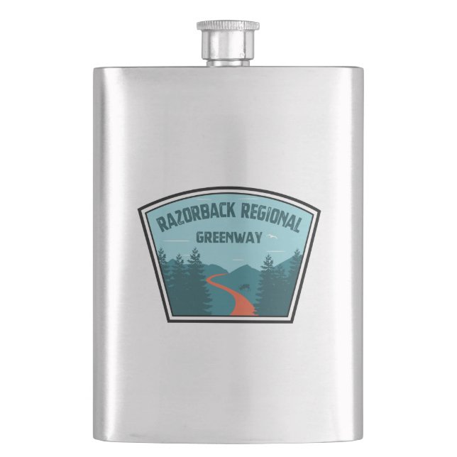 Razorback Regional Greenway Hip Flask (Front)