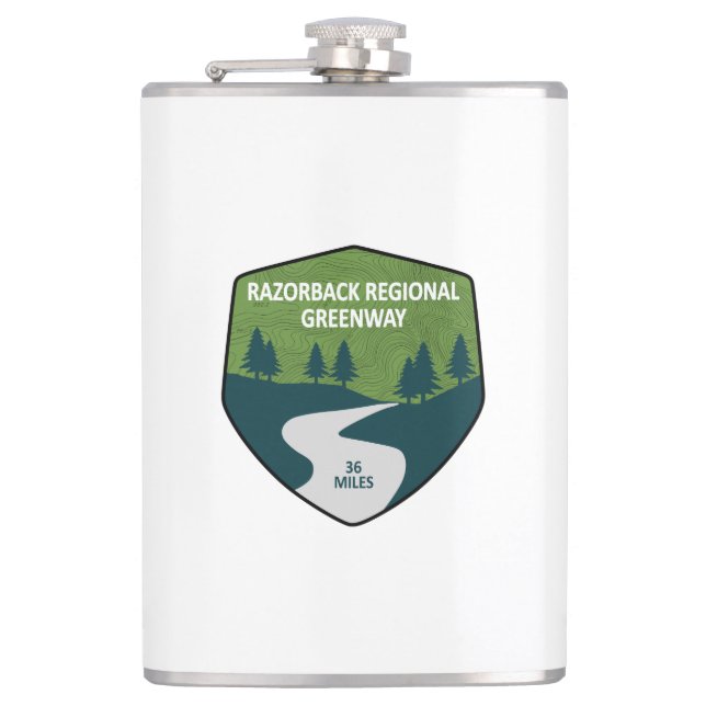 Razorback Regional Greenway Hip Flask (Front)
