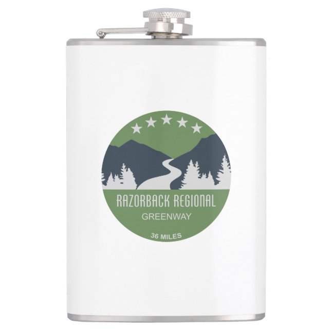 Razorback Regional Greenway Hip Flask (Front)