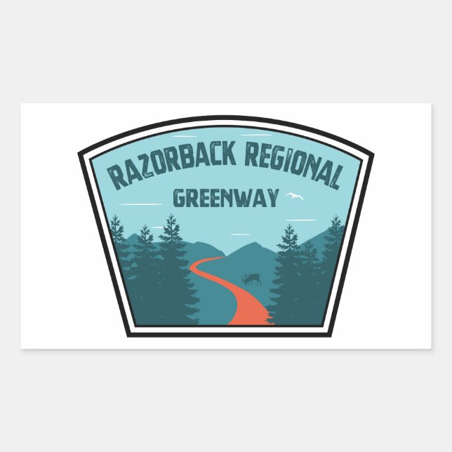 Razorback Regional Greenway Rectangular Sticker (Front)