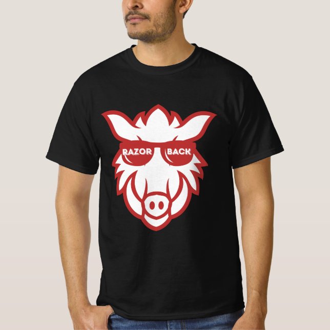 Razorbacks School Sports Fan Team Spirit T-Shirt (Front)