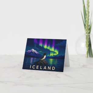 Razorbill Northern Lights Iceland Thank You Card