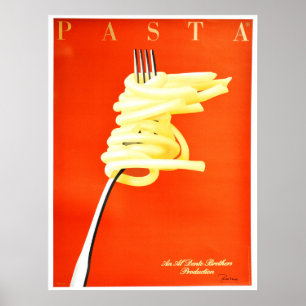 RAZZIA PASTA Al Dente Poster Art Art Deco Style