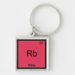 Rb - Ribs Chemistry Element Symbol Funny Key Ring