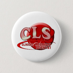 RBC CLS CLINICAL LABORATORY SCIENTIST SWOOSH LOGO 6 CM ROUND BADGE