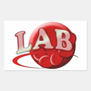 RBC LABORATORY LOGO RED BLOOD CELLS RECTANGULAR STICKER