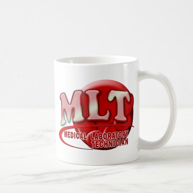RBC MLT LABORATORY SWOOSH LOGO - MED LAB TECH COFFEE MUG (Right)