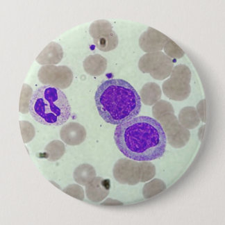 rbcs wbcs slide lab microscope hematology 10 cm round badge