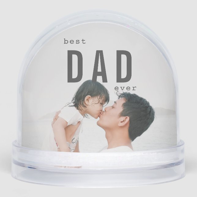 RBest Dad Ever Minimalist Photo Snowglobe (Front)